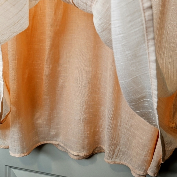 Style & Co. Size XL Pink Embroidered Blouse 3/4 Sleeve Lace Crochet Fairy Ballet - Picture 7 of 8